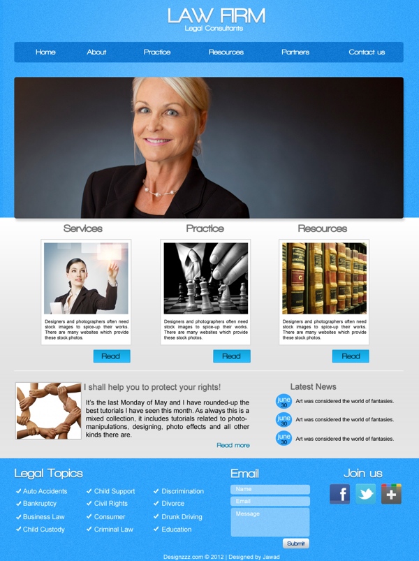 Download Free PSD of Law Firm Web Templates