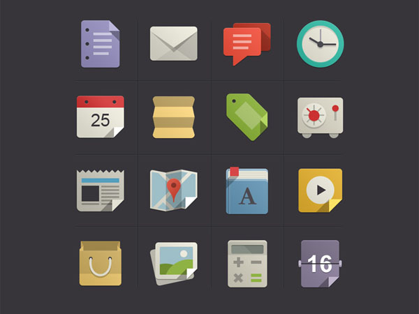 Flat Icons Designs Awesome Examples