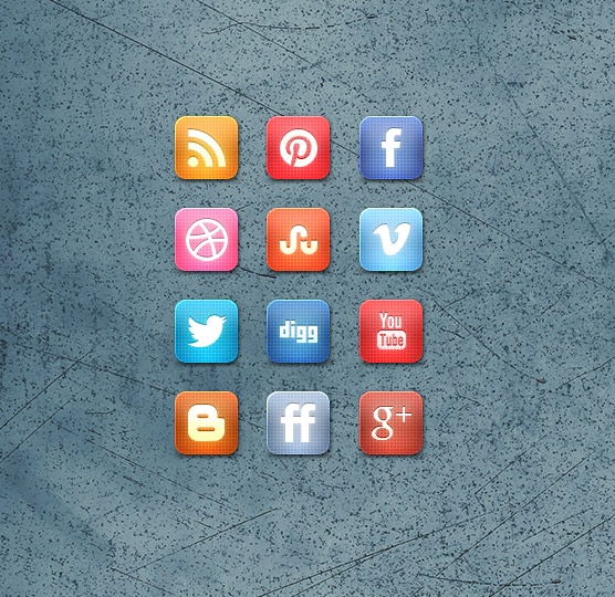 Awesome Slick Grid Design Social Media Icon Set Free