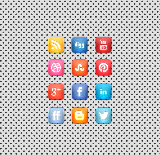 Cool Vibrant Starburst Social Media Icon Designs Free