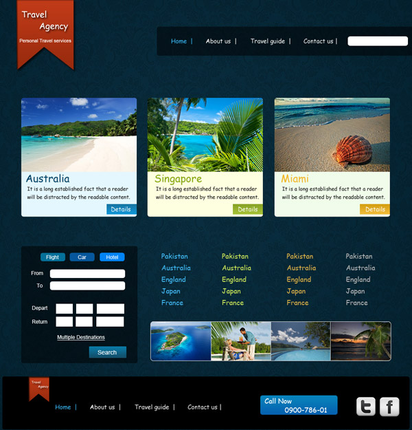 Free Travel Agency PSD Templates to Download