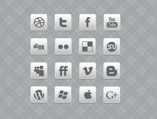 Awesome Black And White Social Media Icon Set Free